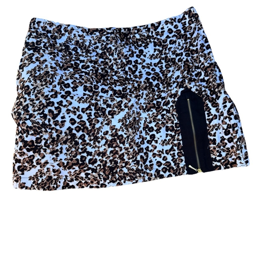 Allyson Whitmore Leopard Golf Skort Sz 12 Animal Print Sport Skirt Zipper Detail - Picture 2 of 8